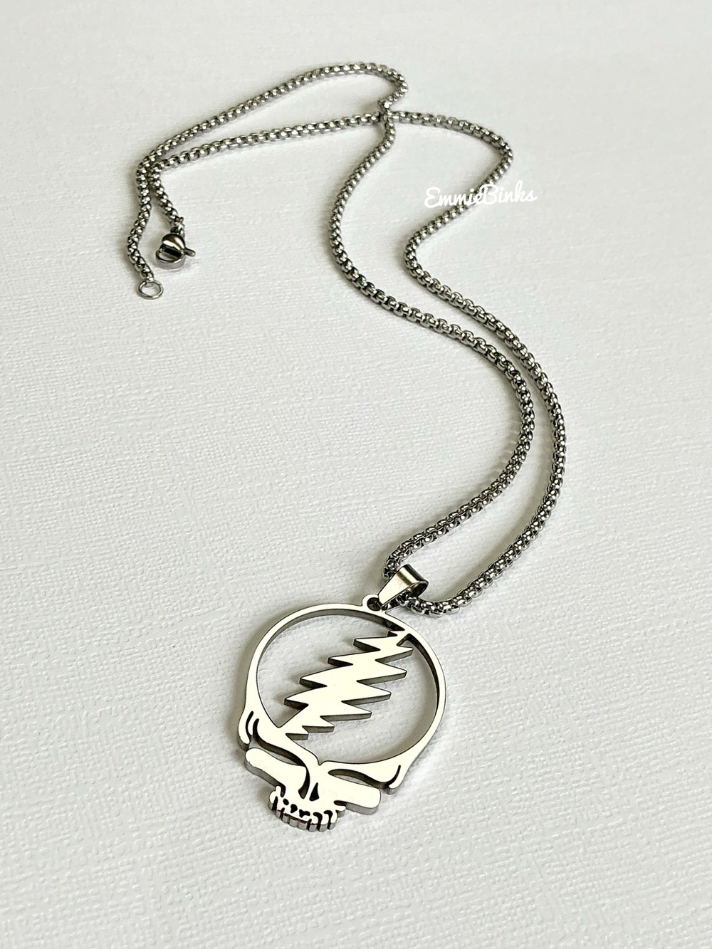 New Grateful Dead Steal Your Face LightningBolt Pendant Necklace - Picture 2 of 6